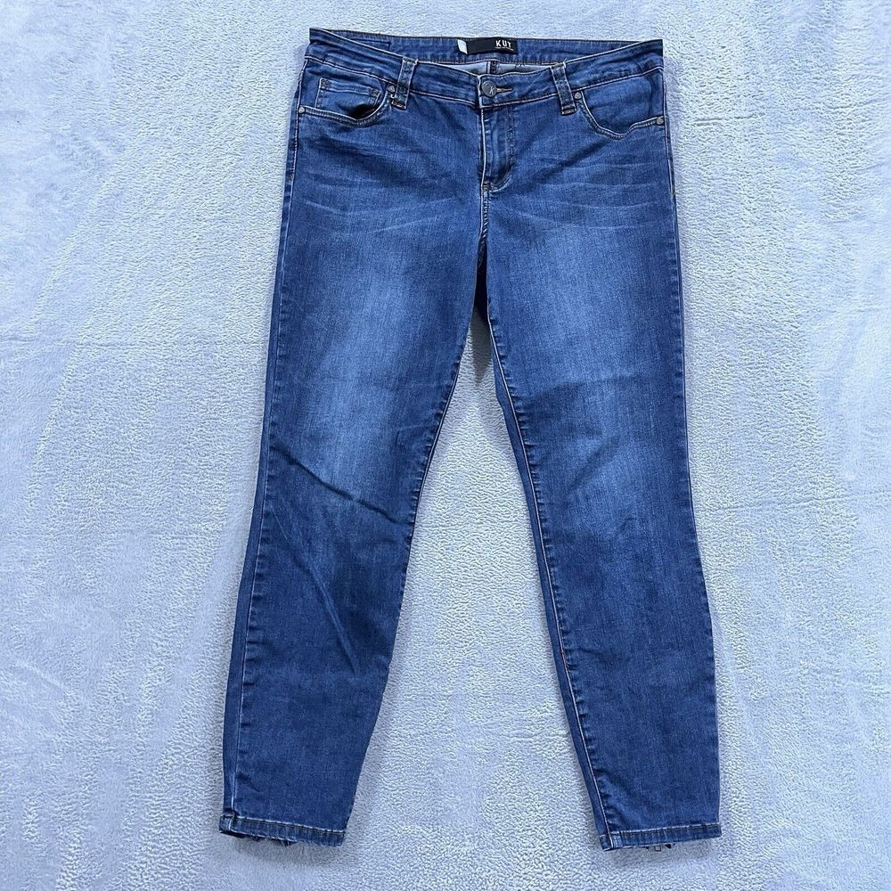 Kut from the‎ Kloth Jeans Women's 12 Connie Ankle Skinny Mid Rise Cotton Blend